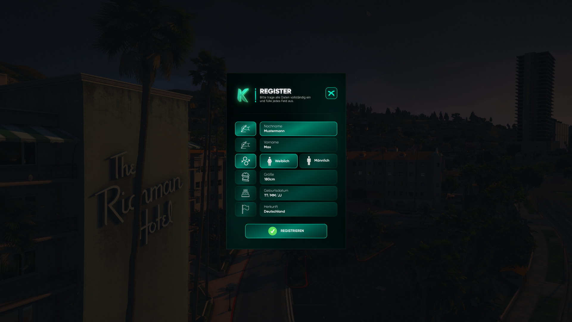 Registrierungs System